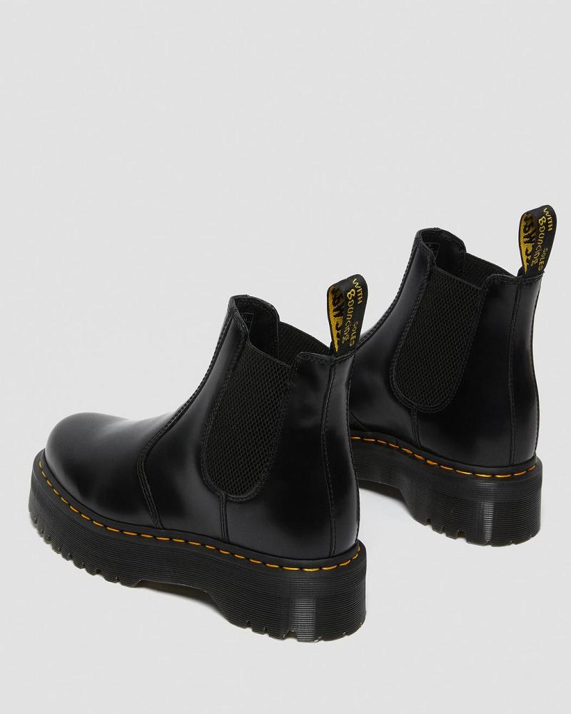 Dr Martens 2976 Polished Smooth Platform Enkellaars Heren Zwart | NL 377MQZ